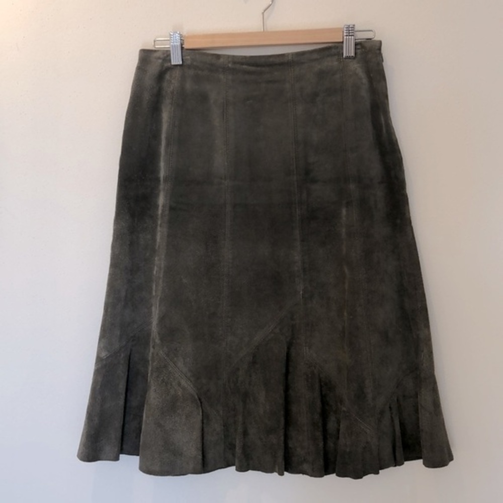 Coldwater Creek Green Midi A-Line Skirt
